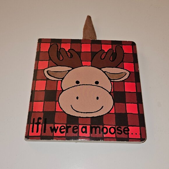 2 Jellycat Board Book Lot Touch Feel If I Were A Moose Bunny - Picture 3 of 12